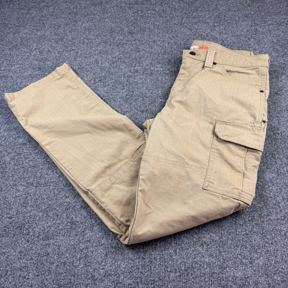 Wrangler Riggs Workwear Cargo Pants Women 10x34 Tan Good Ripstop Utility